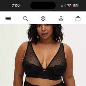 Torrid Black Lace Sheer Bra